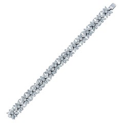Cartier 1950s Mid-Century Platinum Diamond Bracelet, Made in France