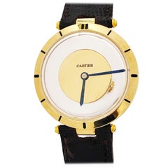 Cartier 1950er Jahre "Mystery" Rückenwind Herren-Armbanduhr