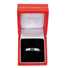 Cartier 1950s Platinum Diamond Sapphire Full Eternity Band Ring