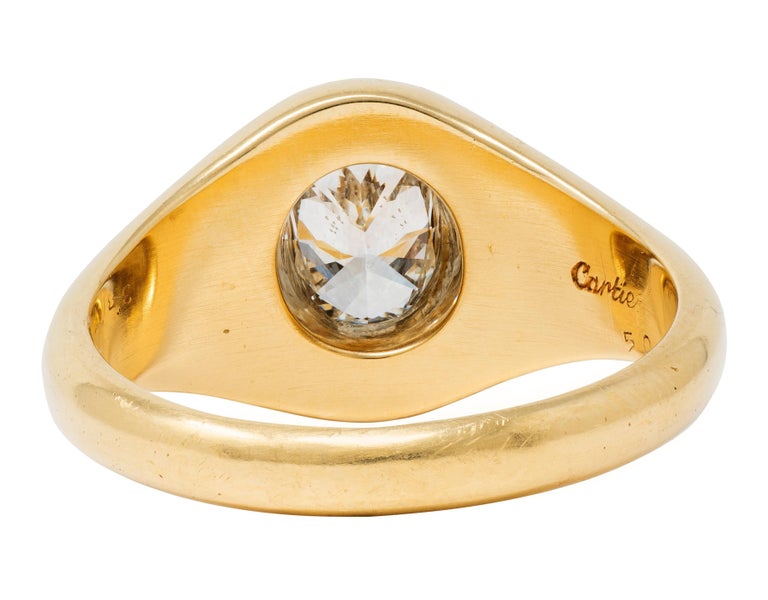 Cartier 1960's 1.22 CTW Oval Cut Diamond 18 Karat Yellow Gold