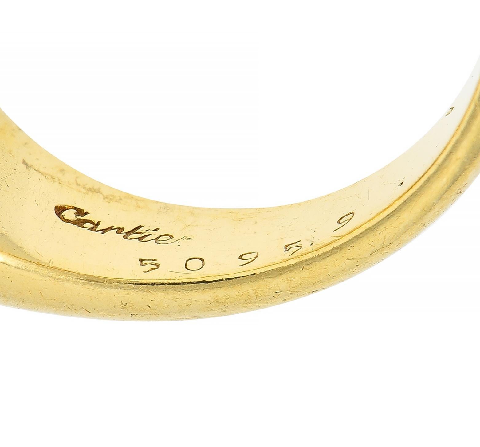 Cartier, bague signée unisexe en or jaune 18 carats avec diamants taille ovale de 1,22 carat poids total, années 1960 en vente 4