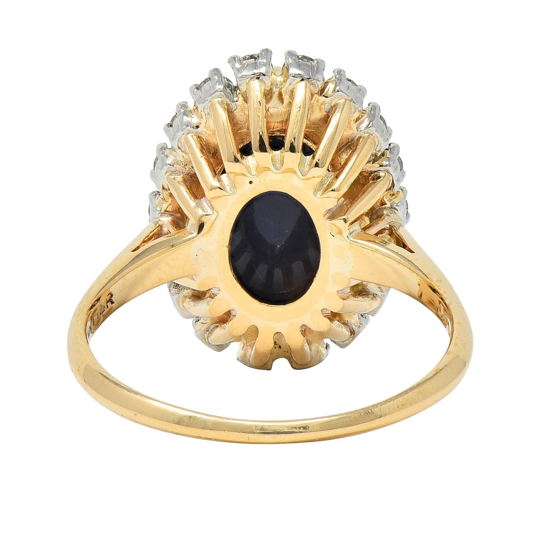 Women's or Men's Cartier 1960's Diamond Opal Platinum 18 Karat Gold Vintage Halo Ring For Sale