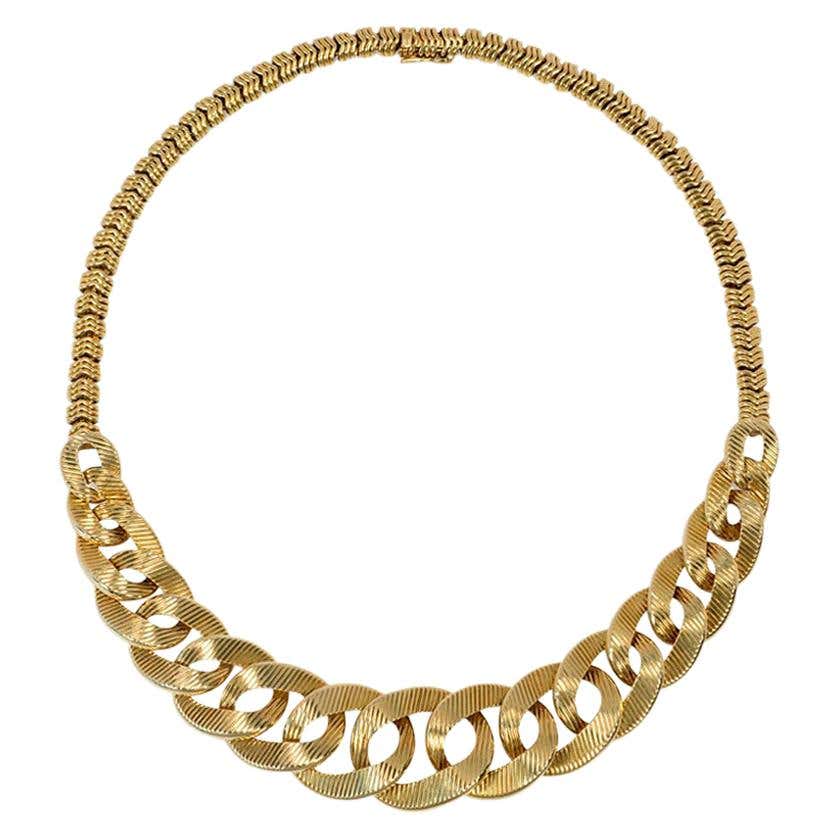 Collier or jaune maillon entrelacées - Collier Or Déco Collier or jaune maillon entrelacées - Collier Or Déco