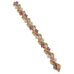 Cartier 1960s Gold Platinum Diamond and Ruby Bracelet with Famous Provenance