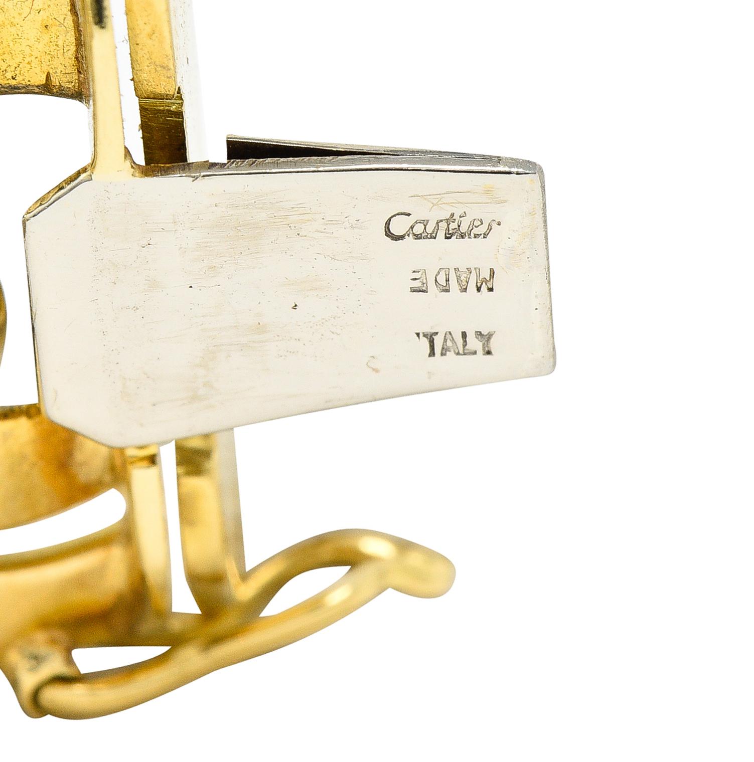 Cartier Bracelet à maillons à double boucle en or bicolore 18 carats du milieu du siècle dernier en vente 1