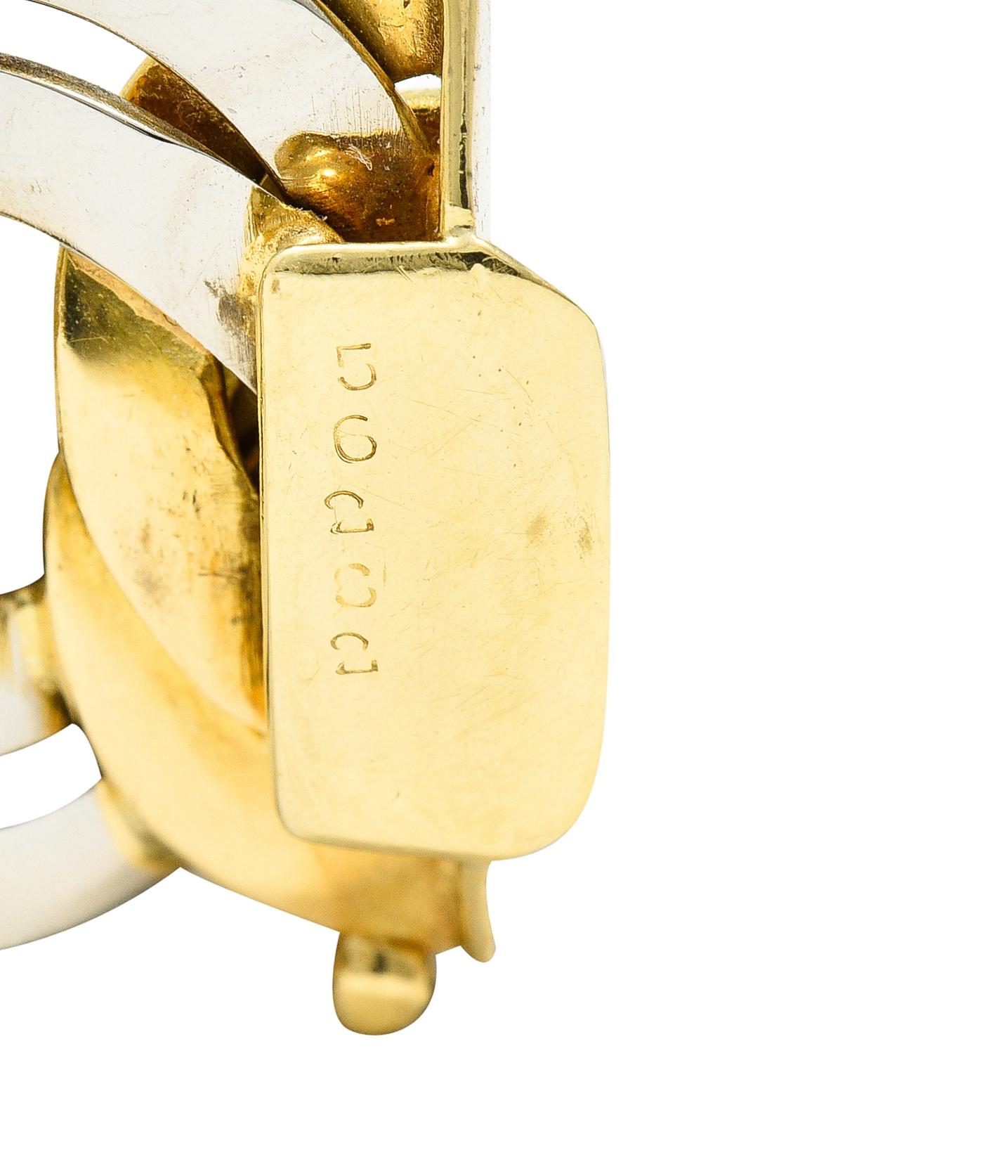 Cartier Bracelet à maillons à double boucle en or bicolore 18 carats du milieu du siècle dernier en vente 2