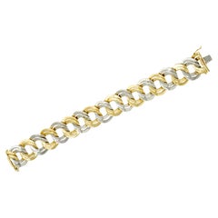 Cartier 1960s Mid-Century 18 Karat Two-Tone Gold Double Curb Chain Link Bracelet