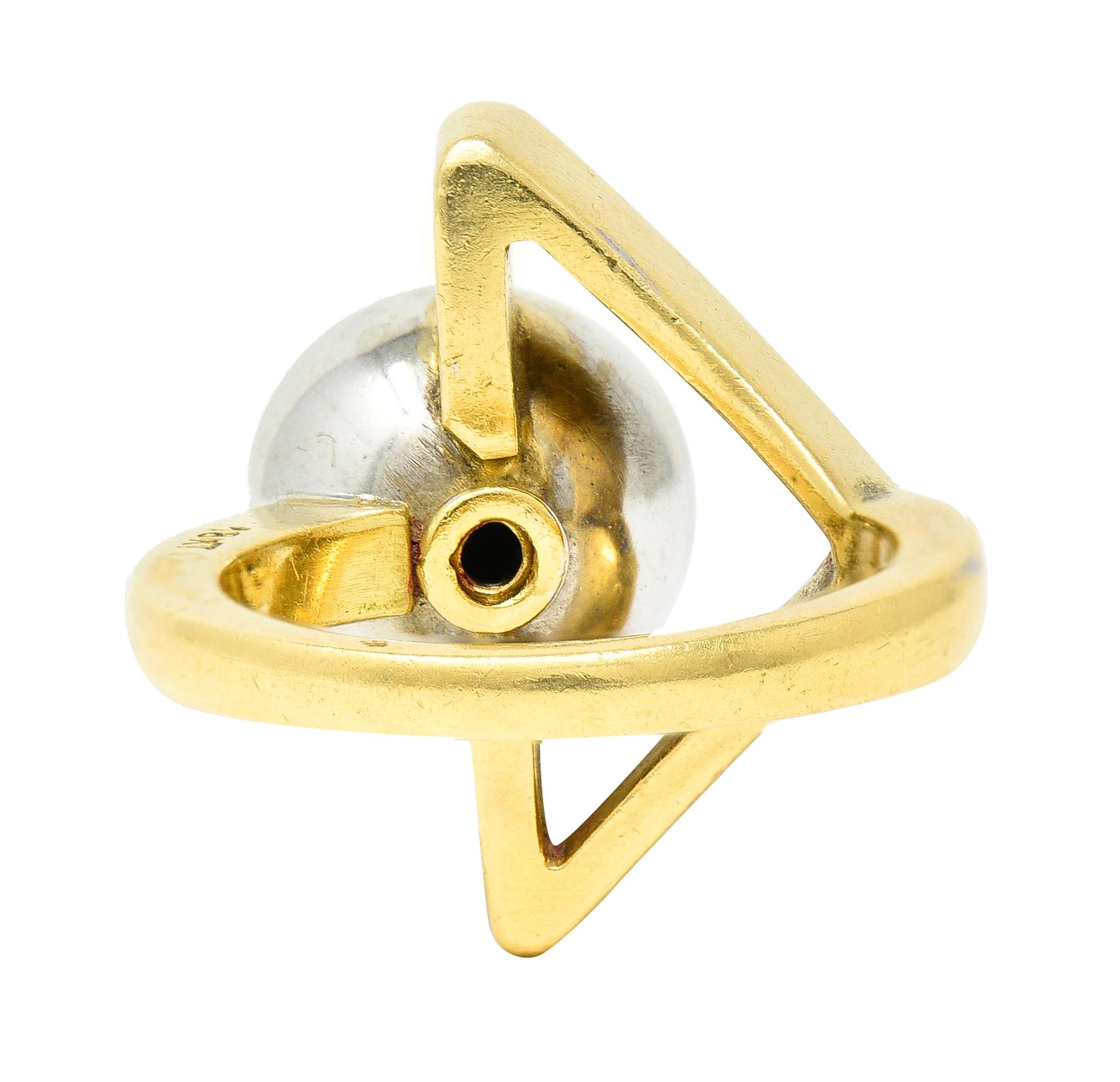 Cartier 1960's Modernist 18 Karat Yellow Gold Triangle Vintage Ring In Excellent Condition In Philadelphia, PA