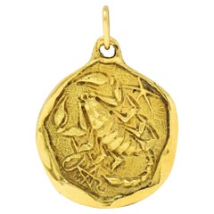 Cartier 1964 18 Karat Yellow Gold Scorpio Zodiac Vintage Pendant