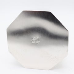 CARTIER 1965 Vase géométrique octogonal Bauhaus en argent massif 925