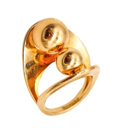 Bague astrale sculpturale géométrique Dinh Van de Cartier en or jaune 18 carats, 1969