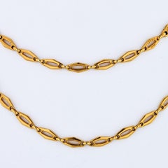 Cartier 1970 18 Karat Yellow Gold Vintage Logo Long Chain Necklace