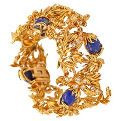 CARTIER 1970 Aldo Cipullo for Cartier en or jaune 18 carats avec lapis et diamants VS