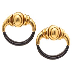 CARTIER 1970 Aldo Cipullo Door Knocker Earrings IN 18Kt Gold With Onyxes