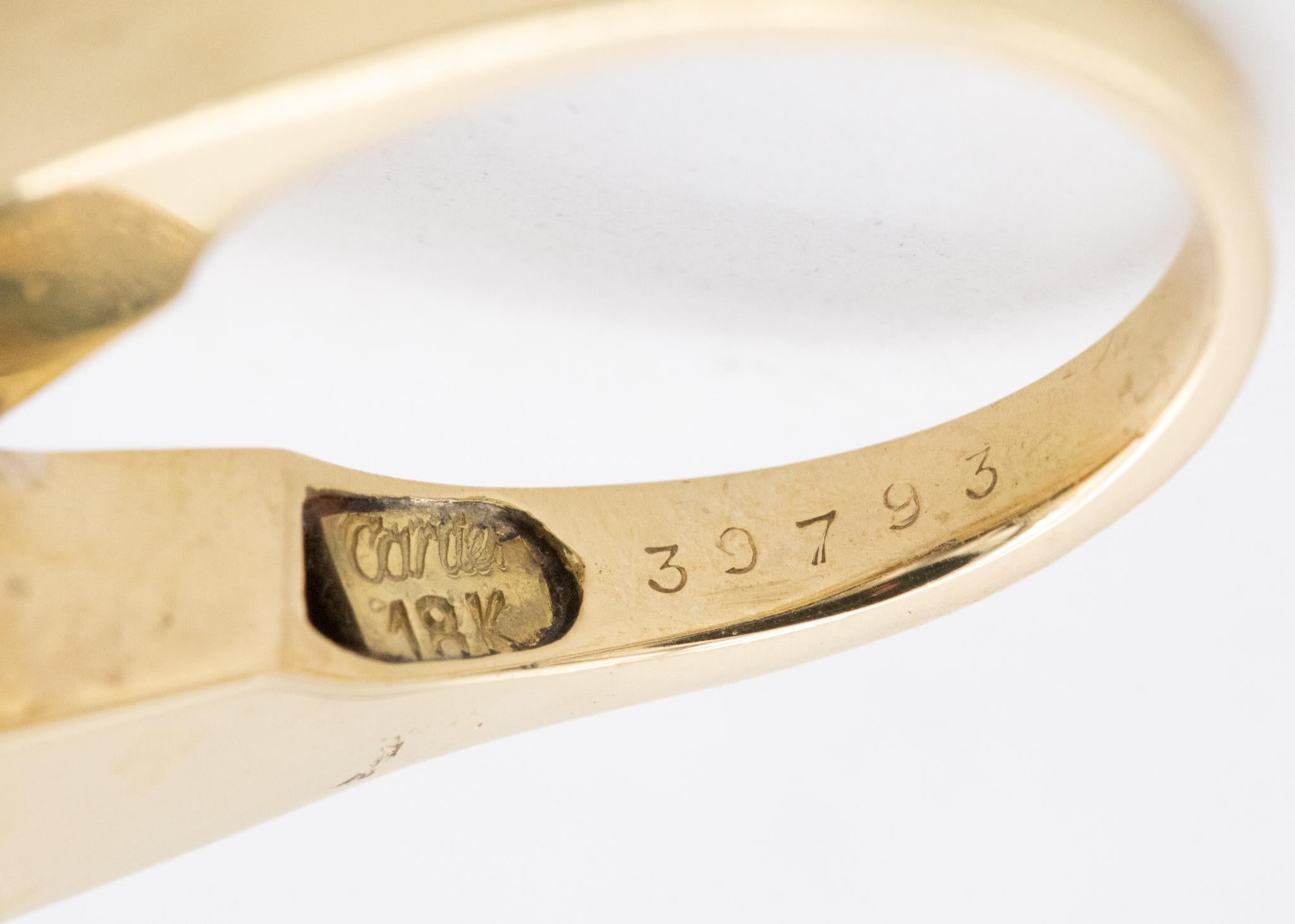 Women's or Men's Cartier 1970 Aldo Cipullo Geometric Toi Et Moi Ring in 18Kt Gold with Gemstones