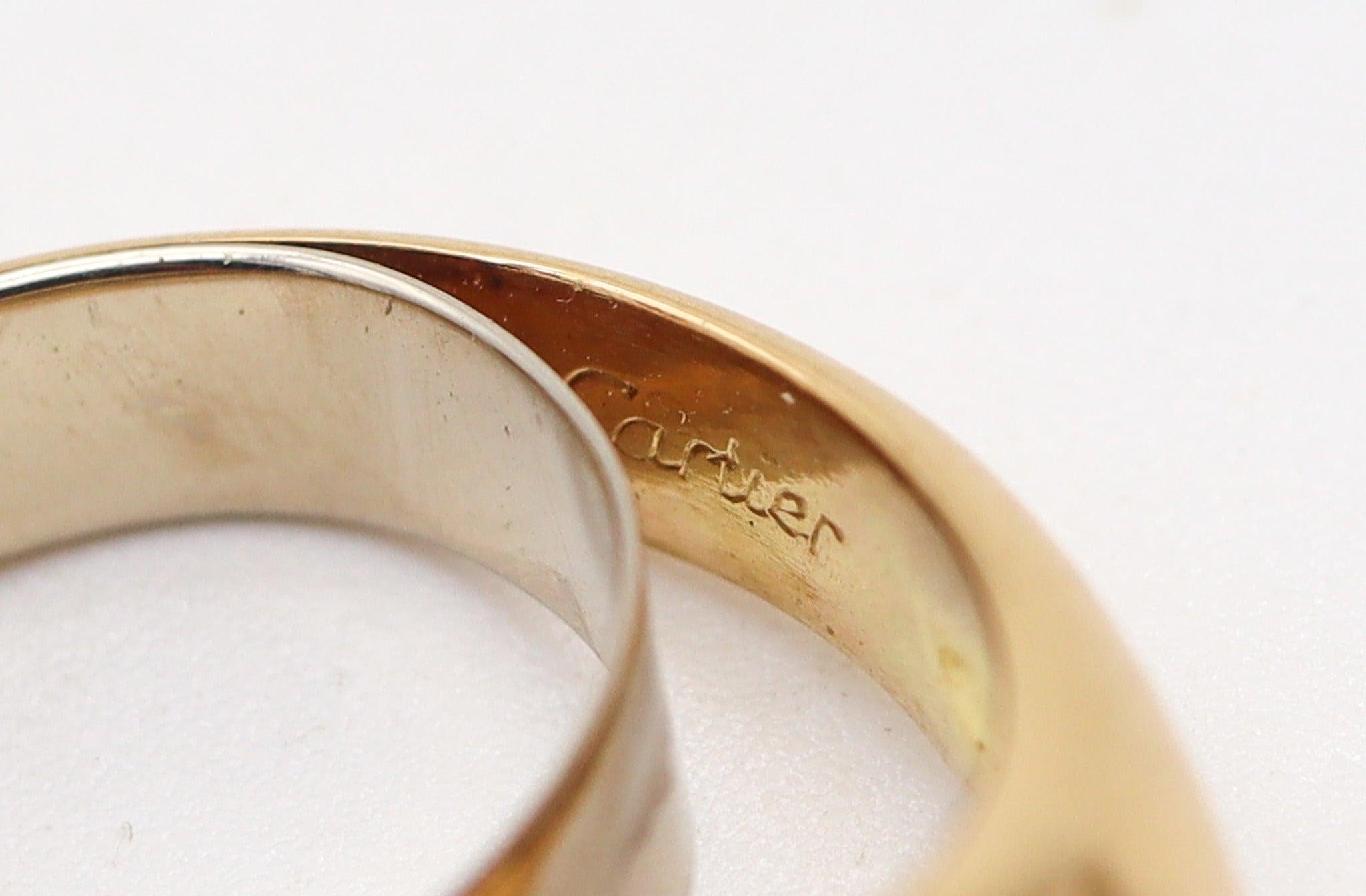 Cartier 1970 Anello da cocktail Bombé in oro 18Kt con zaffiri e diamanti da 12 Ctw in vendita 3