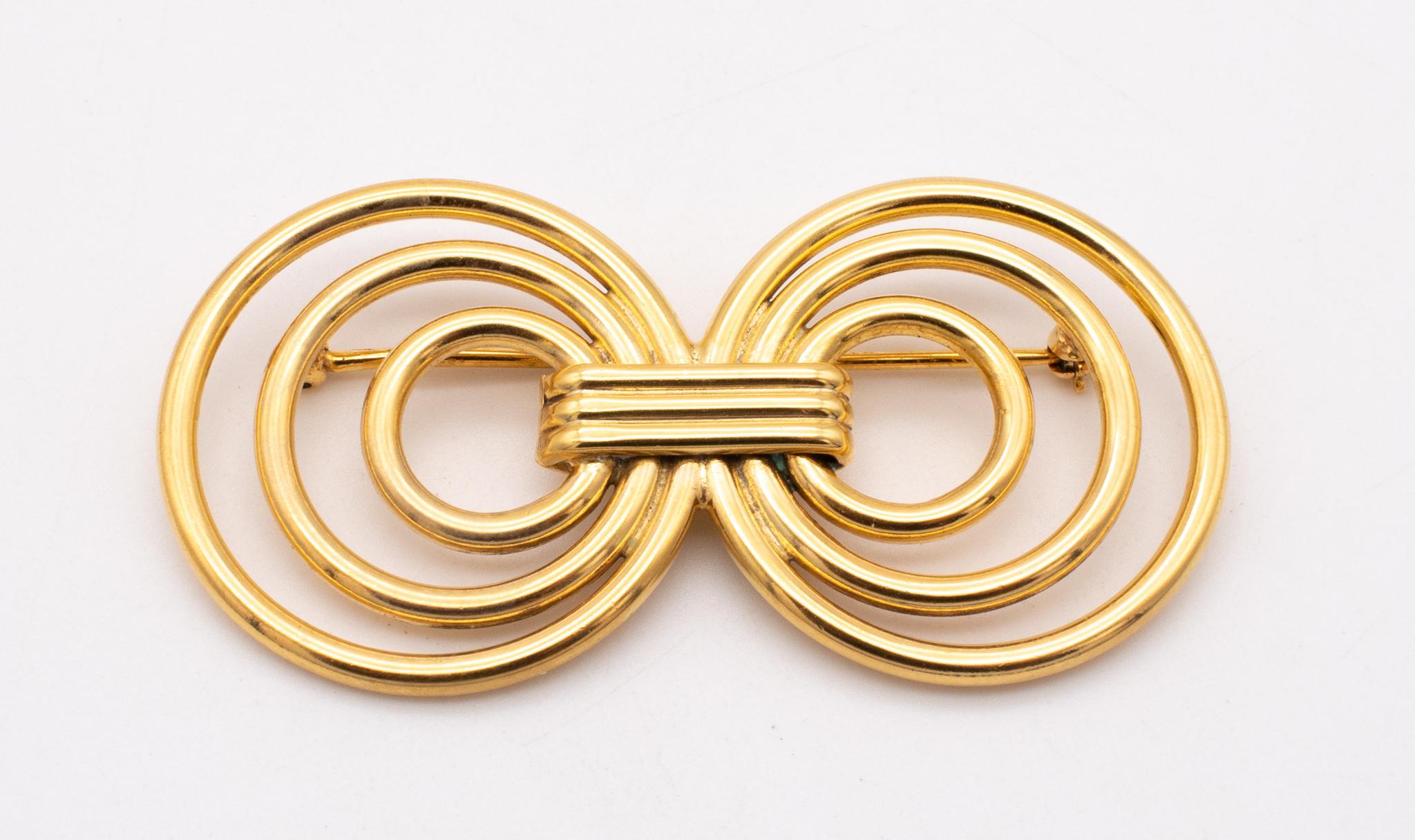 Cartier 1970 By Aldo Cipullo Brooch Pin In 18Kt Vermeil Over Sterling Silver In Excellent Condition For Sale In Miami, FL