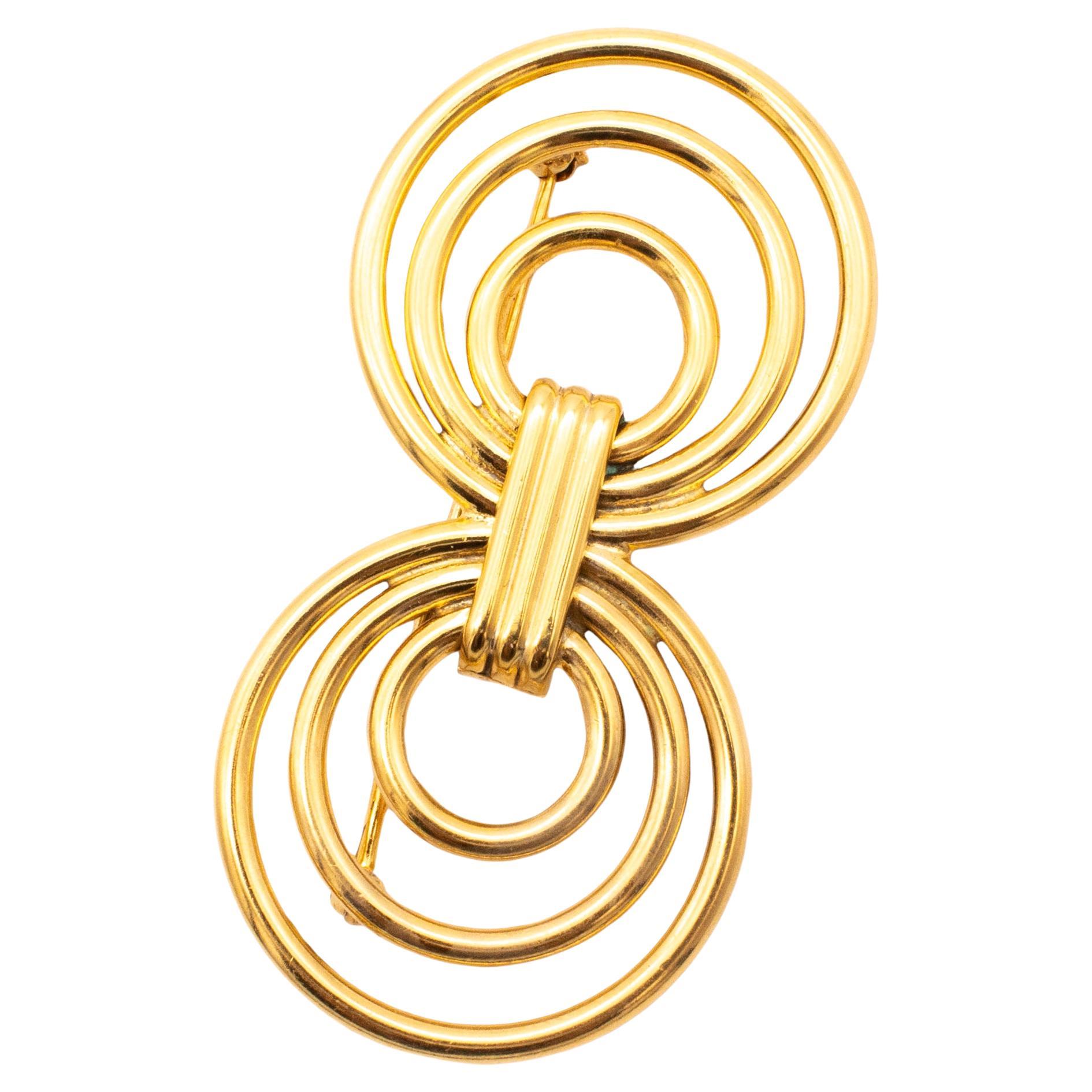 Cartier 1970 By Aldo Cipullo Brooch Pin In 18Kt Vermeil Over Sterling Silver For Sale