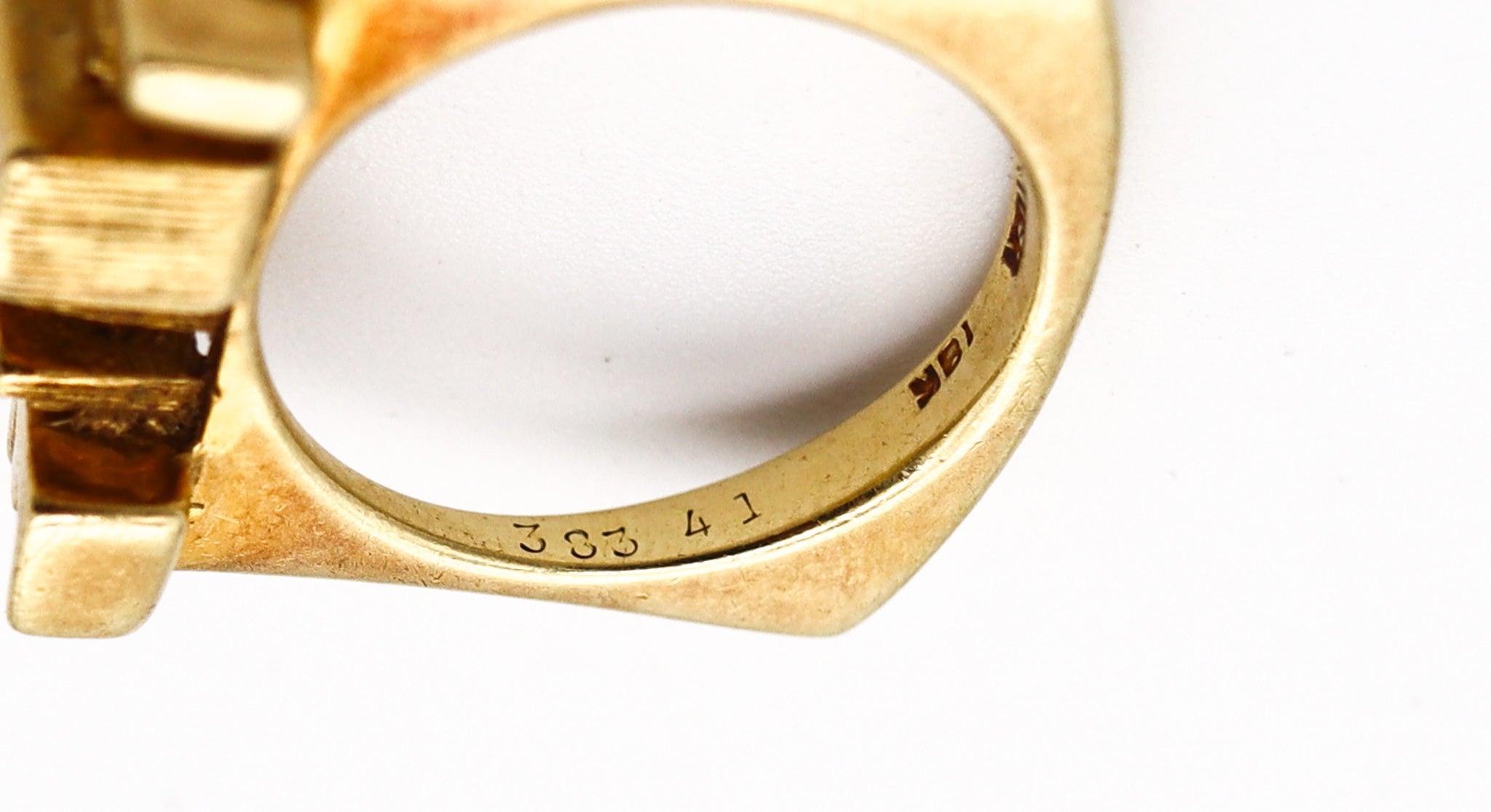 CARTIER 1970 By Aldo Cipullo Anillo Amor geométrico de oro amarillo macizo de 18 quilates 1