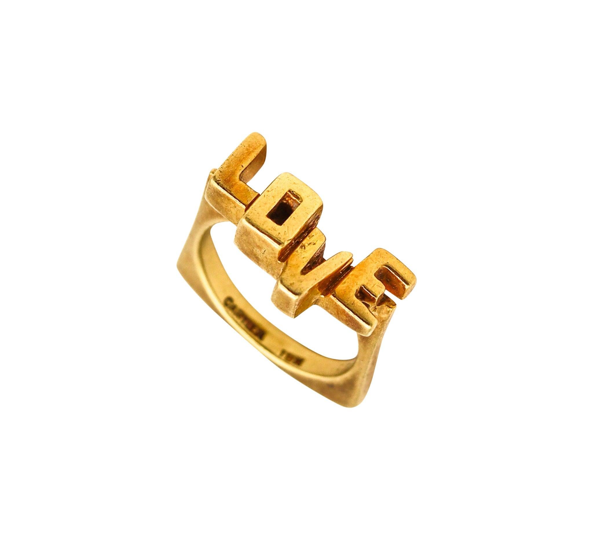 CARTIER 1970 By Aldo Cipullo Anillo Amor geométrico de oro amarillo macizo de 18 quilates 2