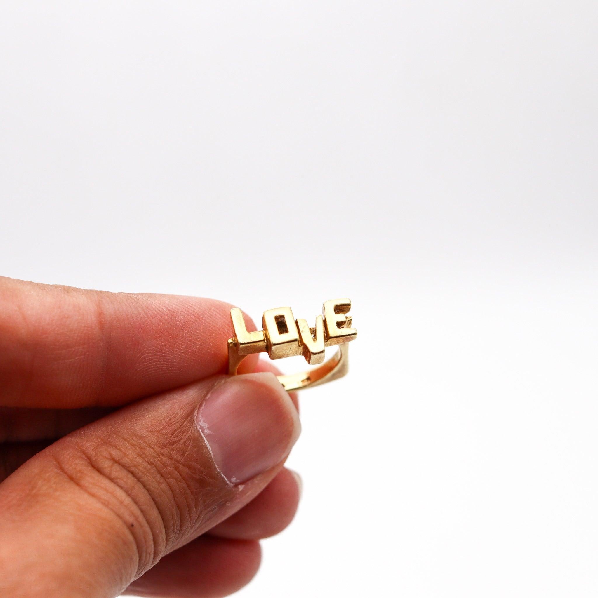 CARTIER 1970 By Aldo Cipullo Anillo Amor geométrico de oro amarillo macizo de 18 quilates 3