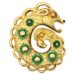 Ciondolo Cartier 1970 By Bill Smith in oro giallo 18Kt con giadeiti verdi