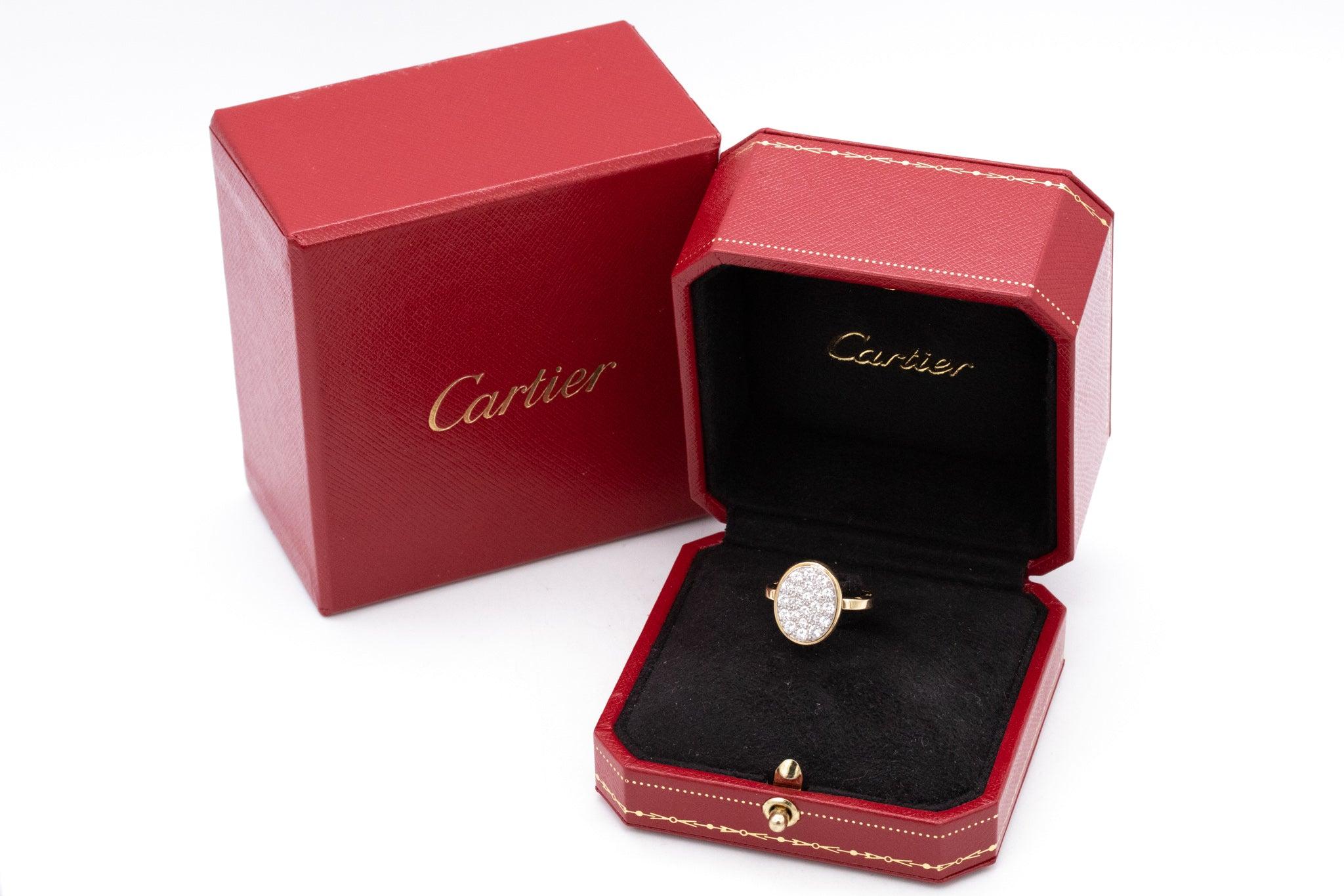 CARTIER 1970 By Dinh Van Cocktail Ring In 18Kt & Platinum With 1.20 Cts Diamonds For Sale 4