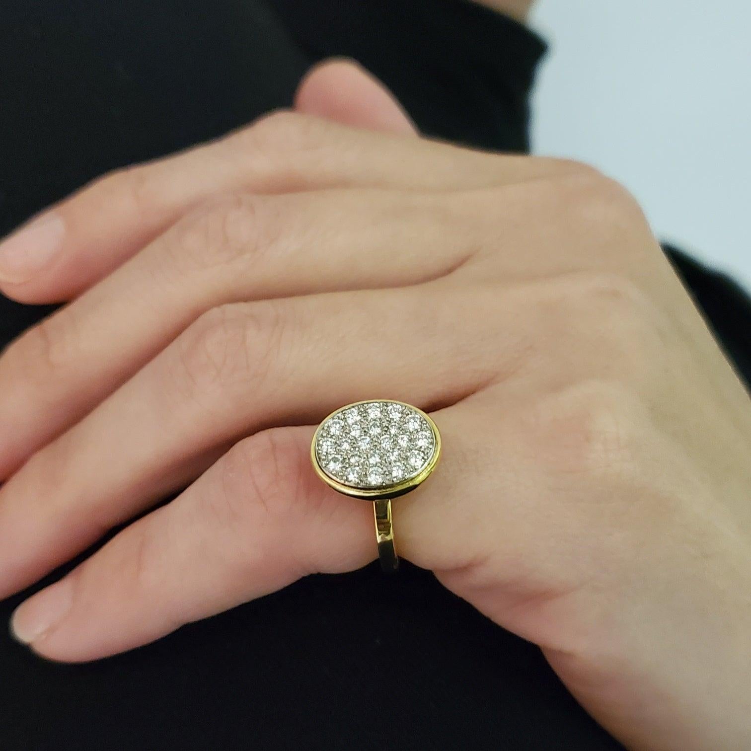 CARTIER 1970 By Dinh Van Cocktail Ring In 18Kt & Platinum With 1.20 Cts Diamonds For Sale 6