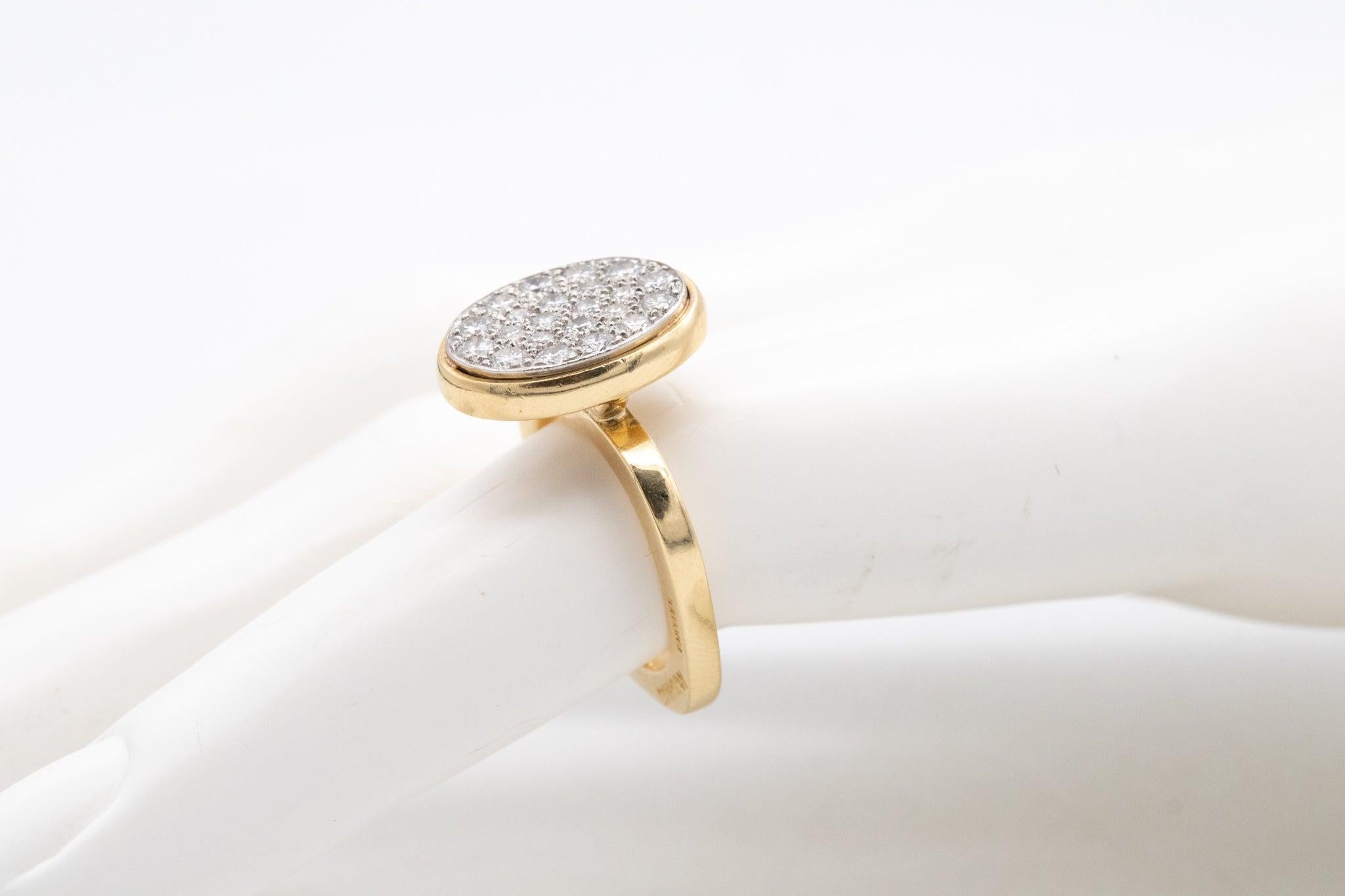 CARTIER 1970 By Dinh Van Cocktail Ring In 18Kt & Platinum With 1.20 Cts Diamonds For Sale 2