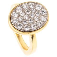 CARTIER 1970 By Dinh Van Cocktail Ring In 18Kt & Platinum With 1.20 Cts Diamonds