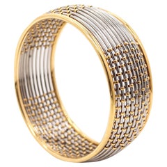 CARTIER 1970 Geometric Bangle Bracelet In 18Kt Yellow Gold And Steel