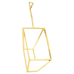 CARTIER 1970 Geometric Trompe L'oeil Rectangular Pendant In 18Kt Yellow Gold