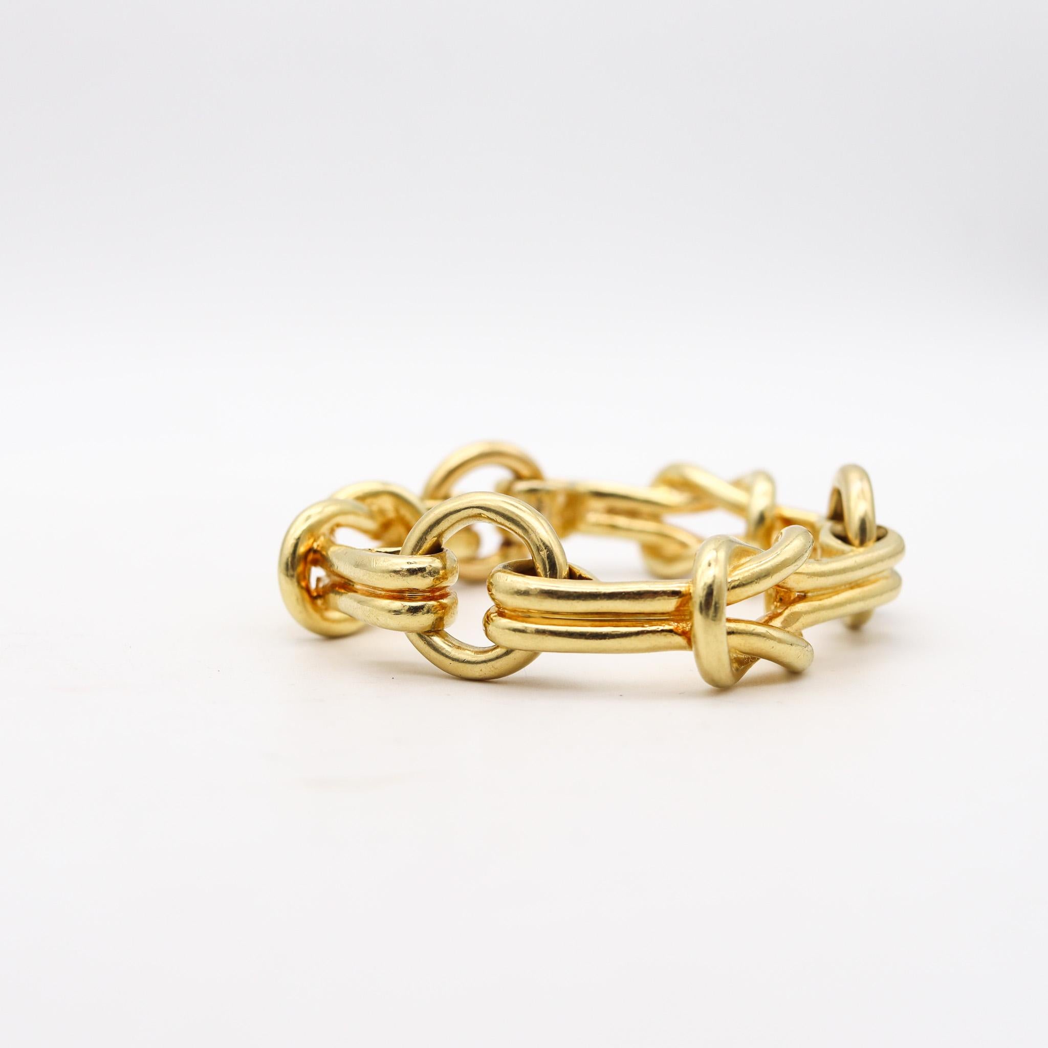Cartier 1970 Hercules Knots Statement Links Bracelet In Solid 18Kt Yellow Gold For Sale 1