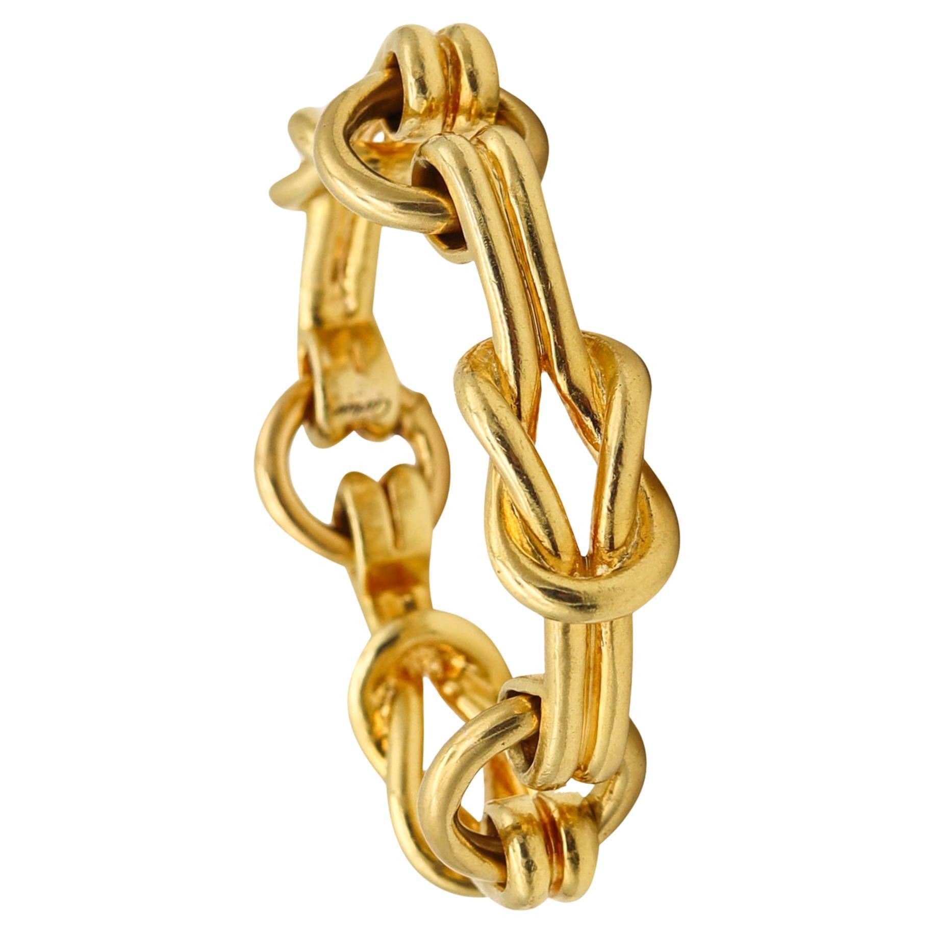 Cartier 1970 Hercules Knots Statement Links Bracelet In Solid 18Kt Yellow Gold For Sale