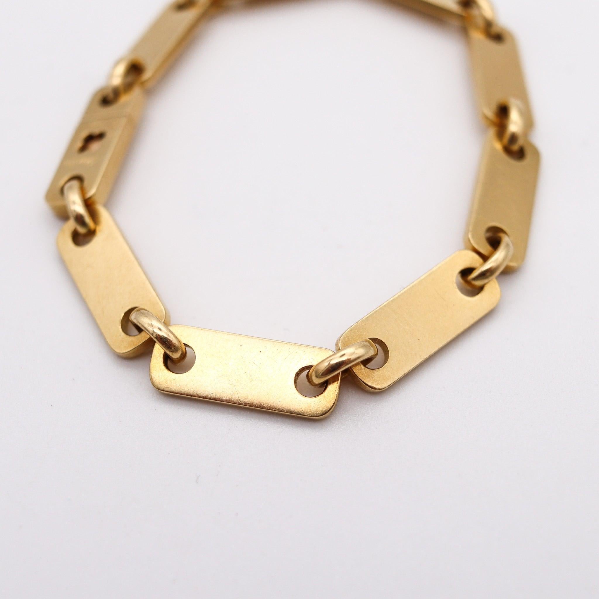 CARTIER 1970 L'Enfant Figaro-Plaquette Unisex Bracelet In Solid 18Kt Yellow Gold 1