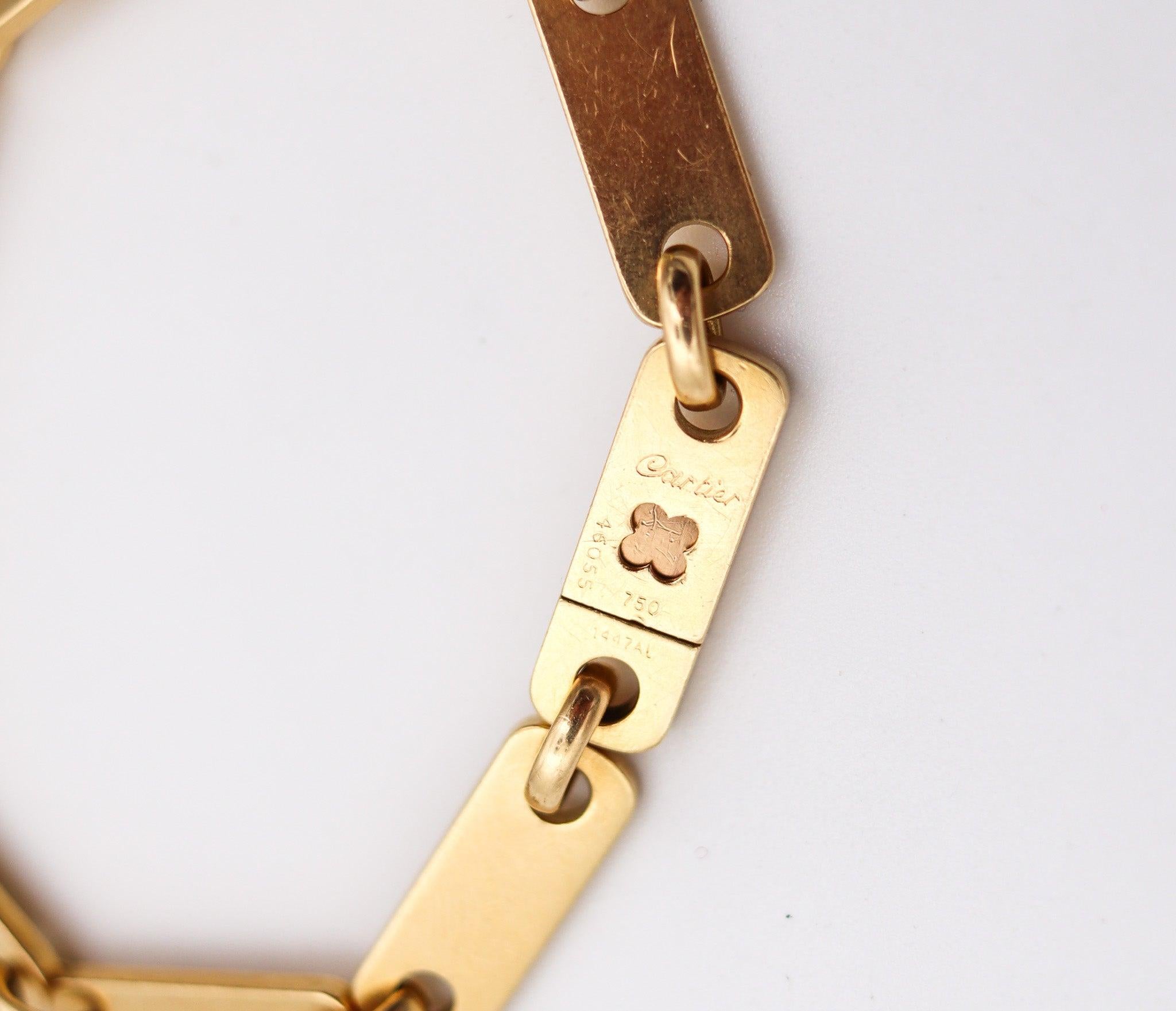CARTIER 1970 L'Enfant Figaro-Plaquette Unisex Bracelet In Solid 18Kt Yellow Gold 2