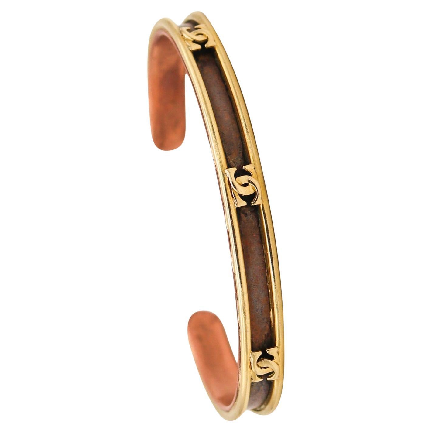 Cartier 1970 Limited Edition Sabona Cuff Bracelet 18Kt Yellow Gold & Pure Copper