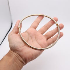 CARTIER 1970 Modernist Tubular Wired Necklace In 18Kt Yellow Gold And Steel