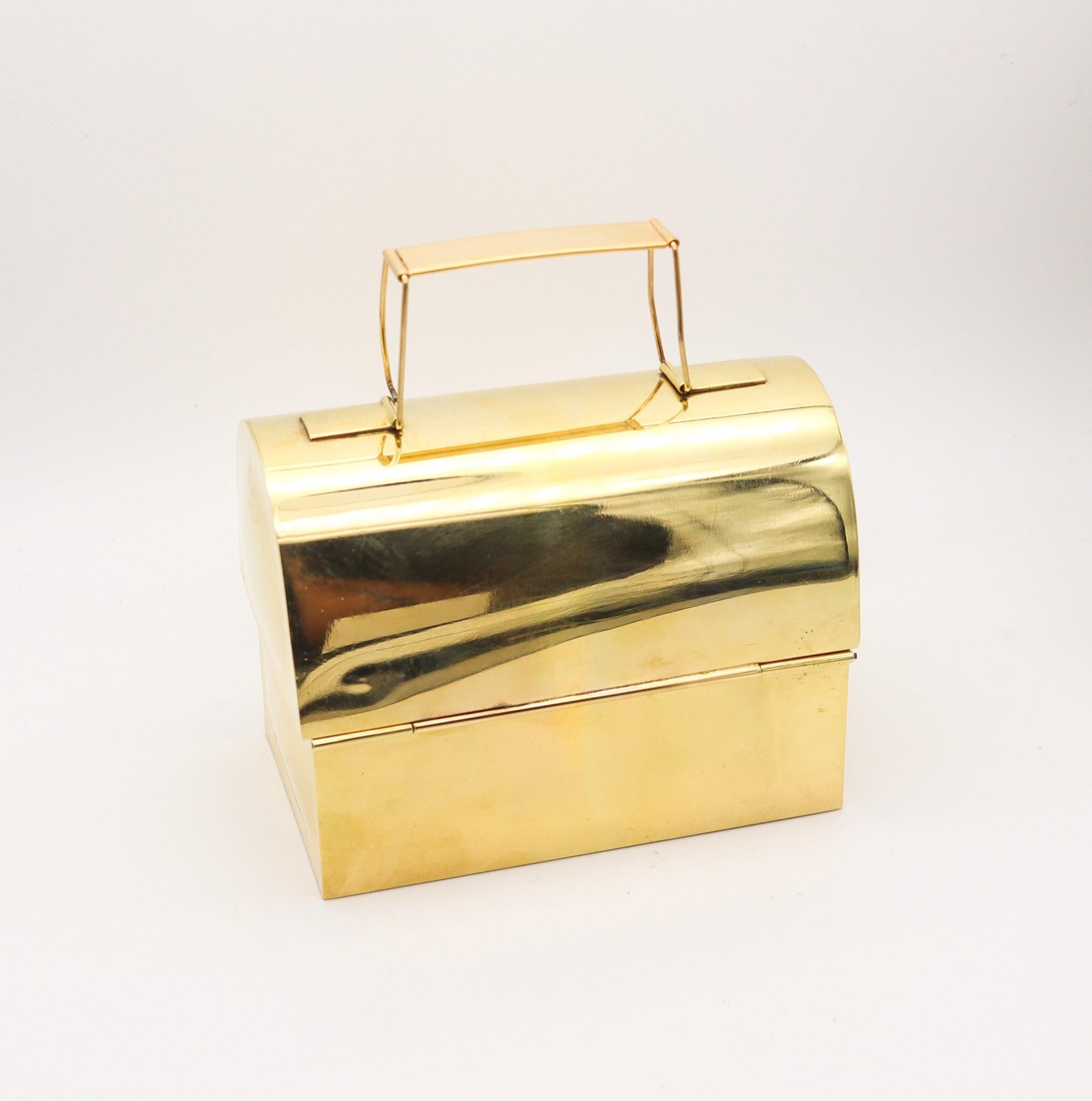 CARTIER 1970 Bolso monedero de Nueva York en oro de 18 quilates vermeil sobre plata de ley Moderno de mediados de siglo en venta