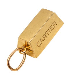 Cartier 1970 Paris 1 Ounce Rectangular Ingot Pendant in Solid 18Kt Yellow Gold