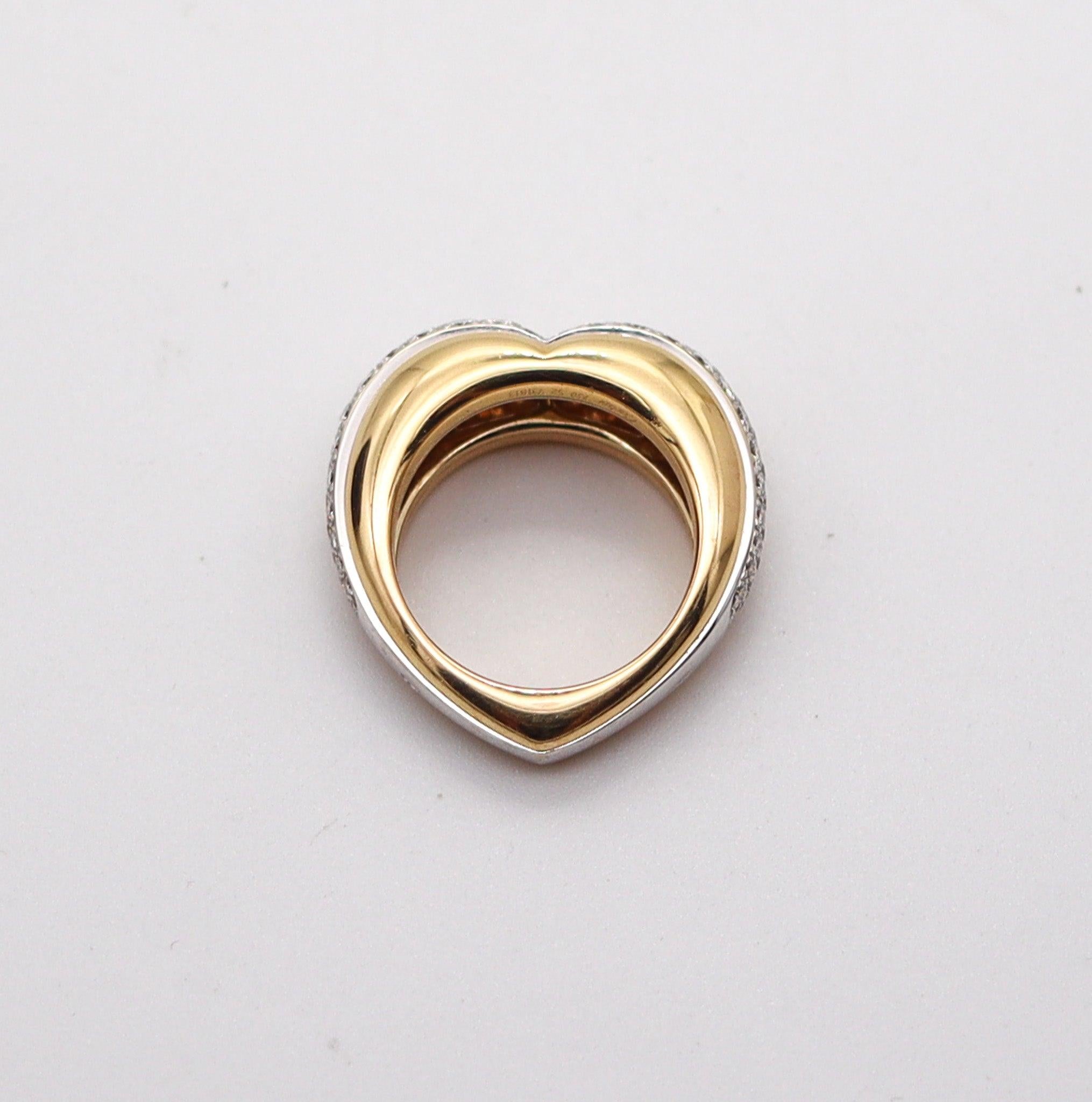 Brilliant Cut CARTIER 1970 Paris George L'Enfant Ring In 18Kt Gold With 1.95 Cts In Diamonds