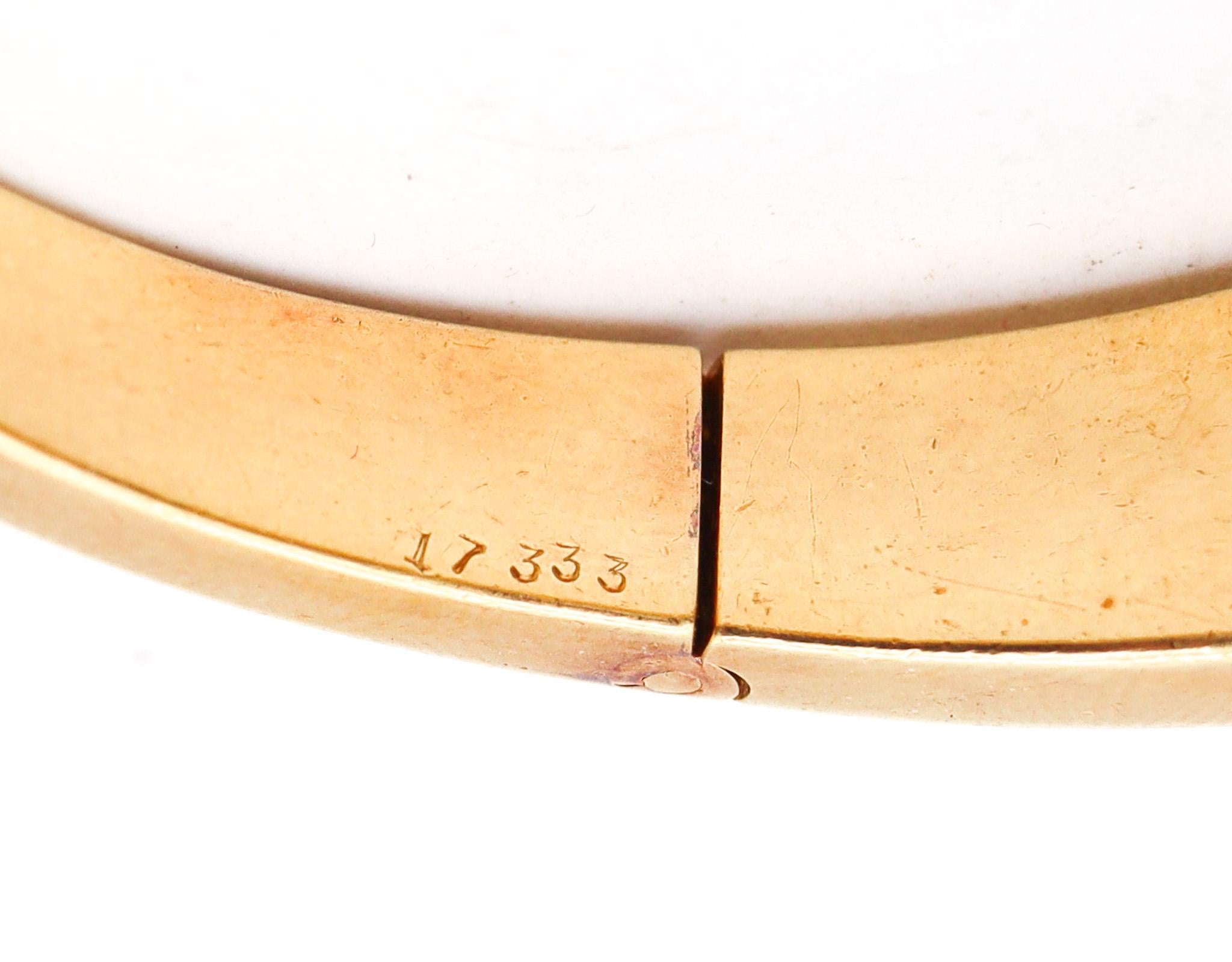 Modernist Cartier 1970 Roger Lucas Bangle Bracelet In 18Kt Yellow Gold 1.76 Ctw Diamonds