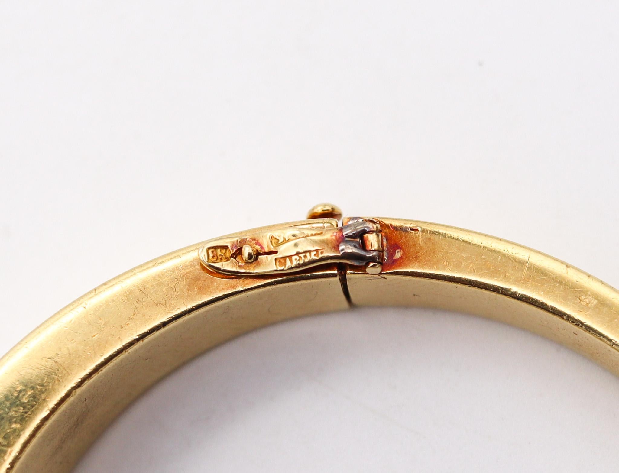 Modernist Cartier 1970 Roger Lucas Bangle Bracelet In 18Kt Yellow Gold 1.76 Ctw Diamonds