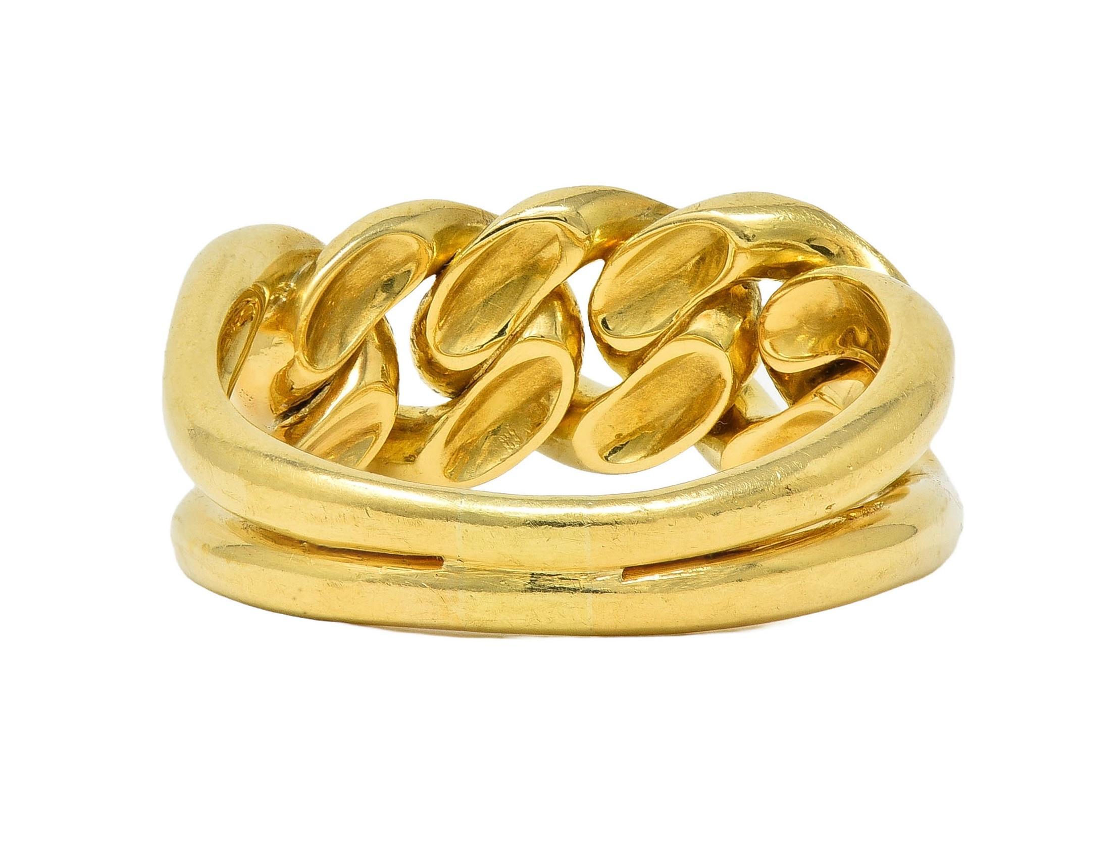 Brilliant Cut Cartier 1970's 0.54 CTW Diamond 18 Karat Yellow Gold Vintage Chain Link Ring