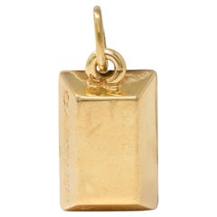 Cartier 1970's 18 Karat Gold Vintage 1/8 Ounce Gold Bar Ingot Pendant Charm