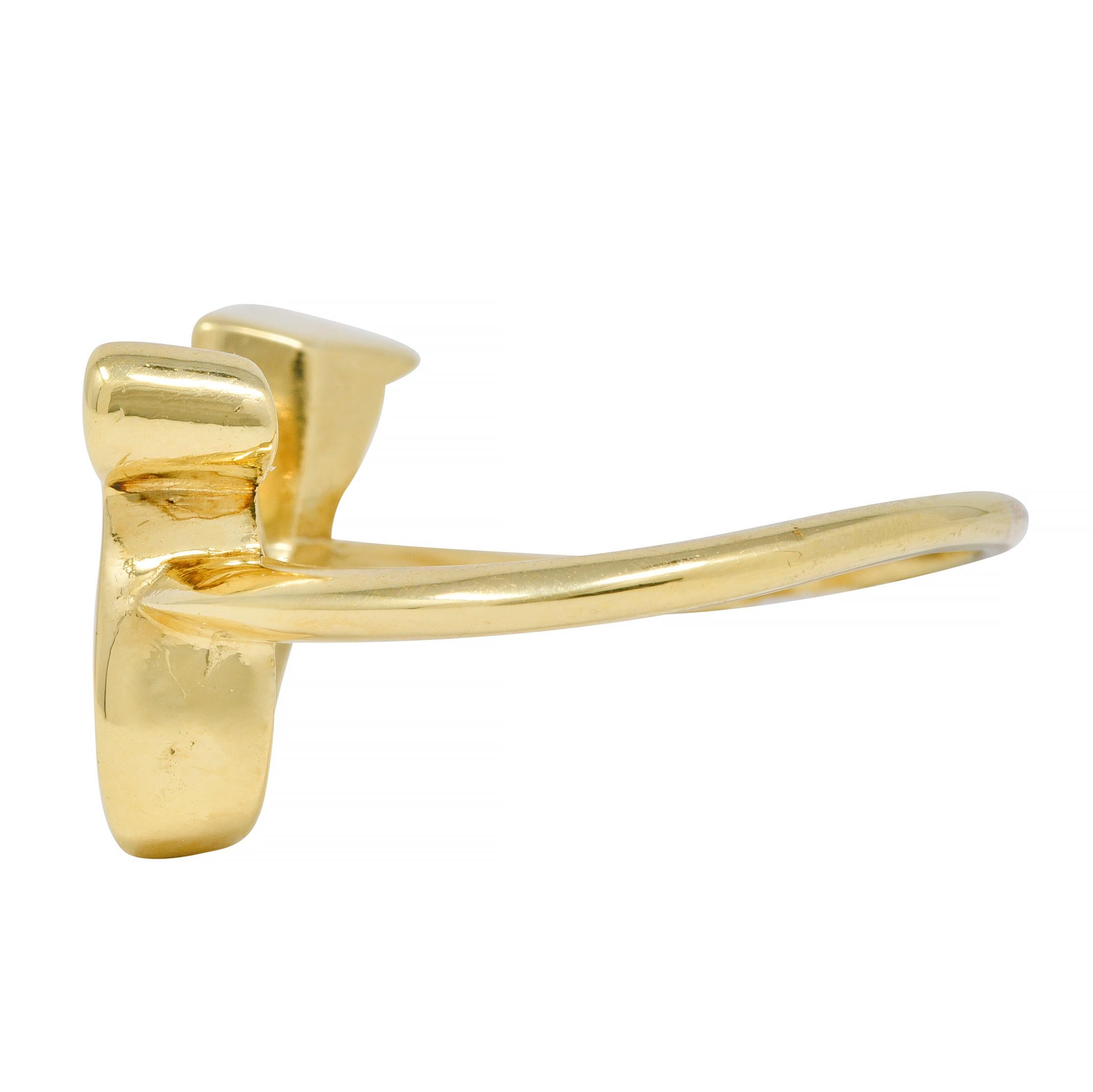 Modern Cartier 1970's 18 Karat Yellow Gold Capricorn Zodiac Vintage Ring