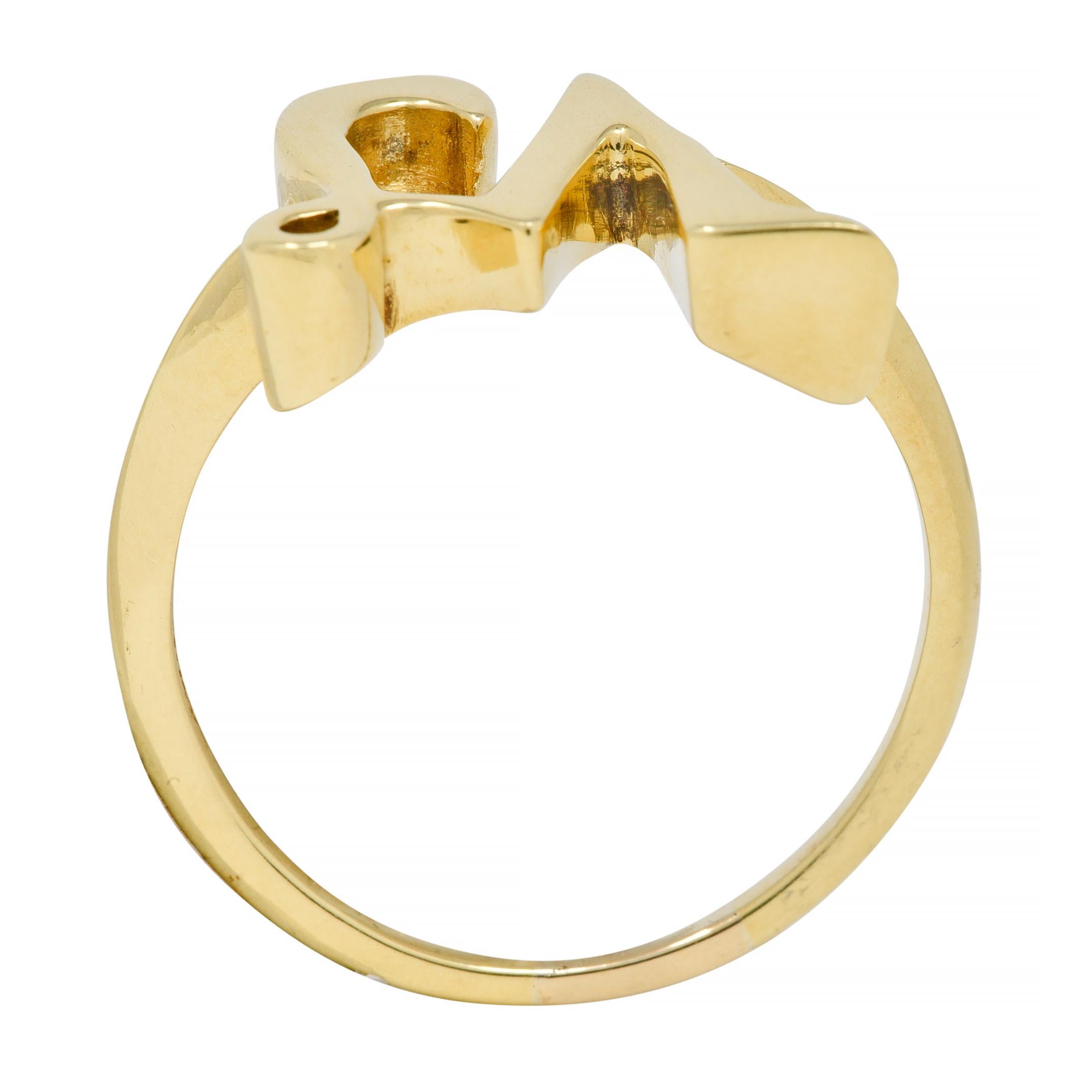 Cartier 1970's 18 Karat Yellow Gold Capricorn Zodiac Vintage Ring 1