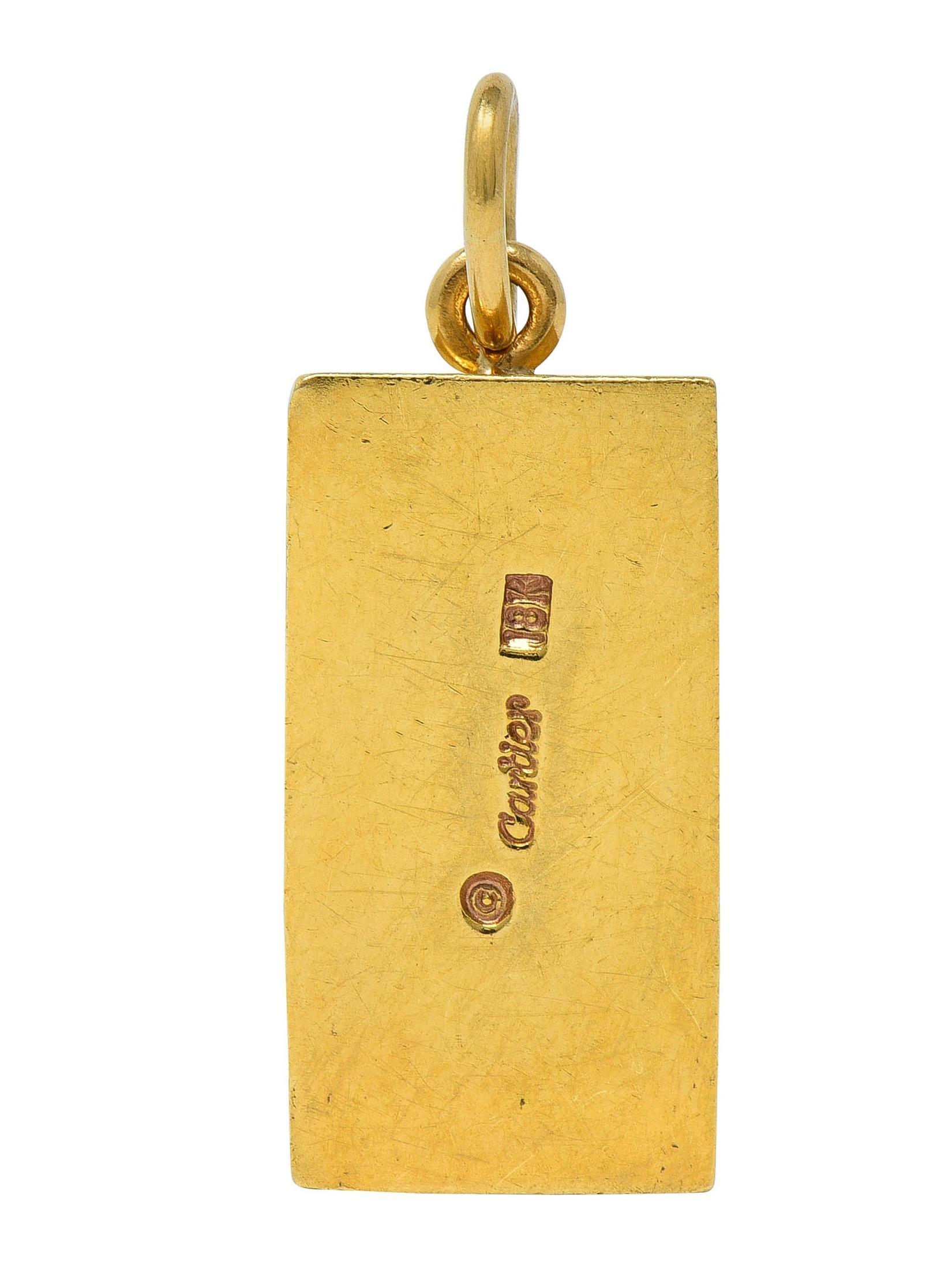 Cartier 1970's 18 Karat Yellow Gold Vintage 1 Ounce Gold Bar Ingot Pendant Charm For Sale 1