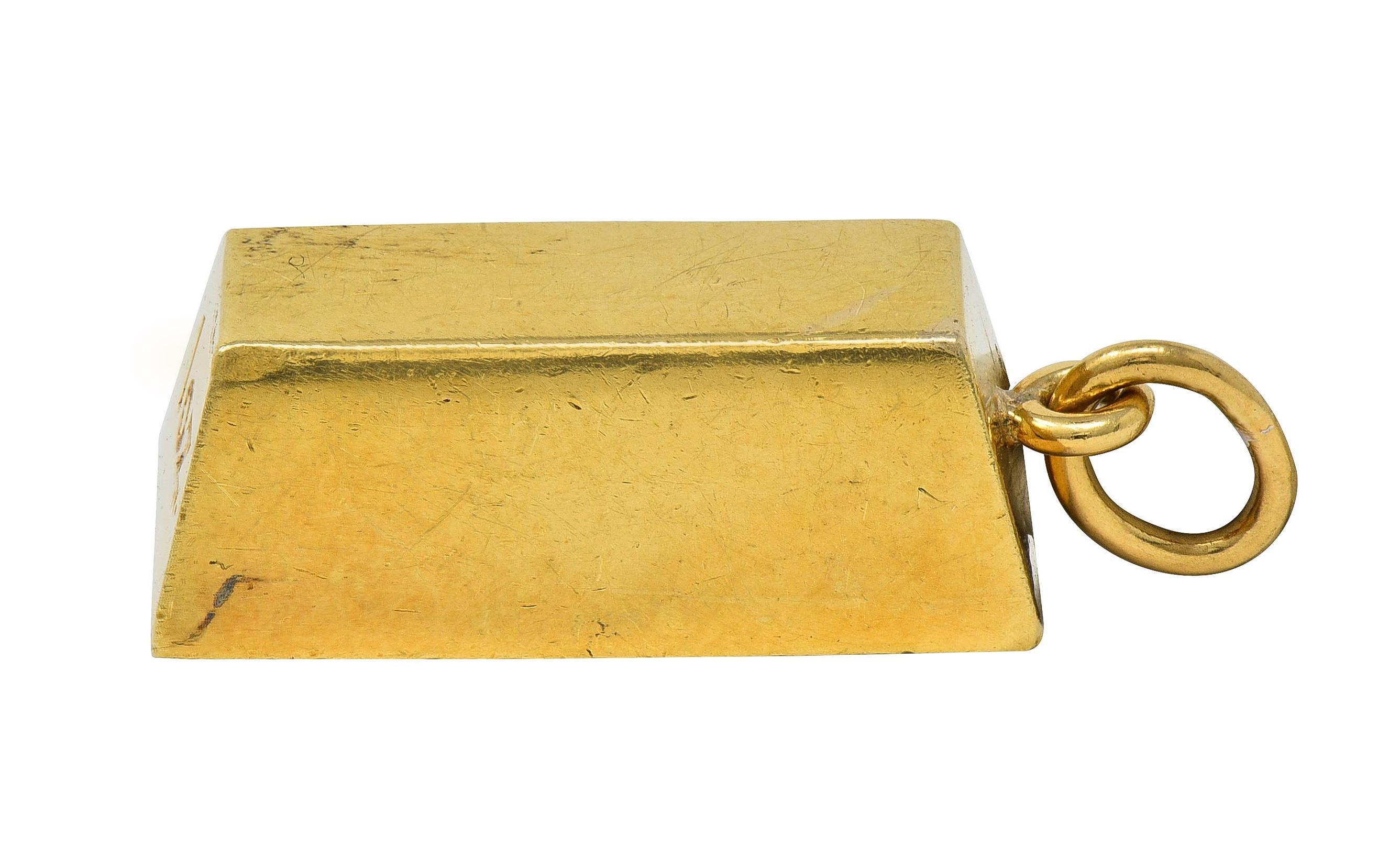 Cartier 1970's 18 Karat Yellow Gold Vintage 1 Ounce Gold Bar Ingot Pendant Charm For Sale 3