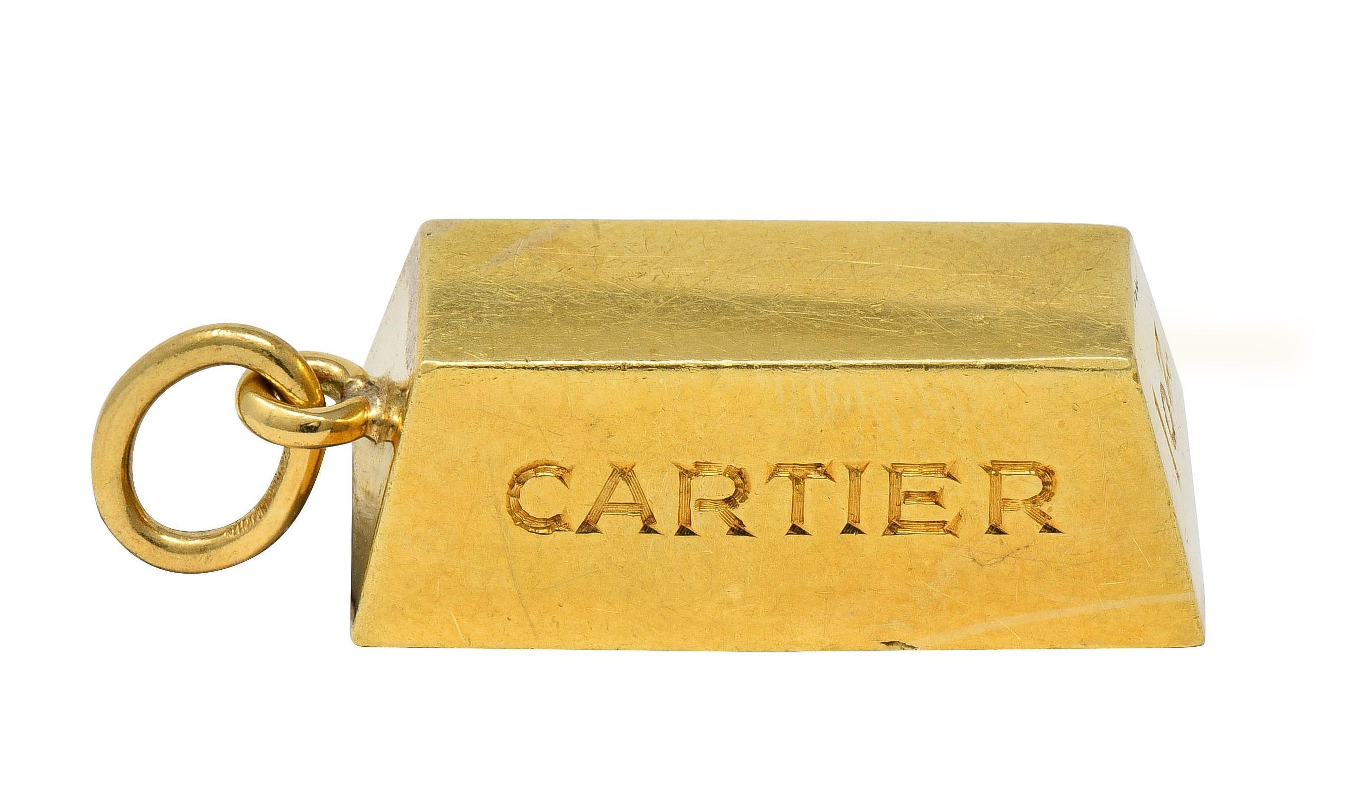Cartier 1970's 18 Karat Yellow Gold Vintage 1 Ounce Gold Bar Ingot Pendant Charm For Sale 5